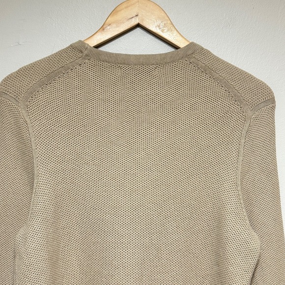 Banana Republic Honeycomb Crew Neck Sweater Mens M Tan Slim Fit Midweight Cotton - Picture 4 of 11